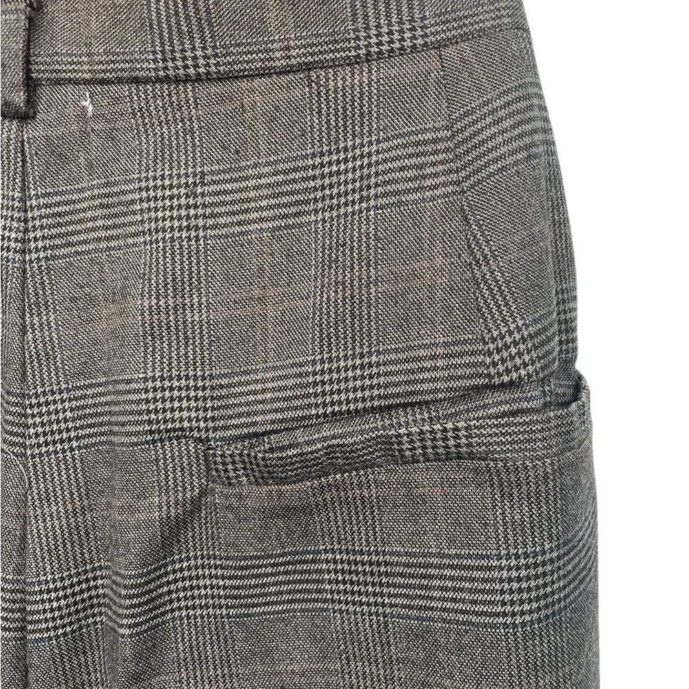 π Kendall & Kylie Gray/Blue Plaid Wide-Leg Trousers - Size Large - Picture 8 of 13